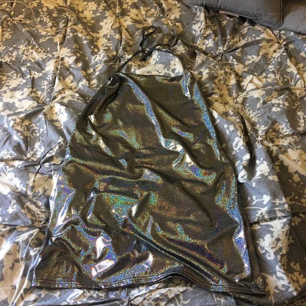 Metallic Silver Dress